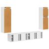 vidaXL Tv-meubelset Wandgemonteerd 4 pcs Hoogglans wit Bewerkt hout
