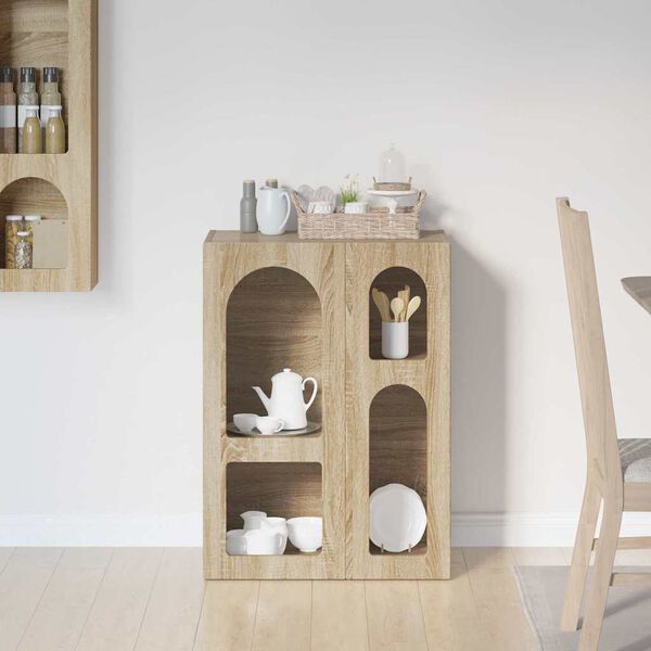 vidaXL Dressoir Sonoma Eiken 59 x 35 x 80.5 cm Bewerkt hout