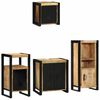 vidaXL Badkamermeubelset 4 pcs Bruin en zwart Massief Mango Hout