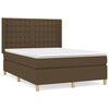 vidaXL Boxspring met matras stof donkerbruin 140x190 cm