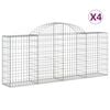 vidaXL Schanskorven 4 st gewelfd 200x30x80/100 cm gegalvaniseerd ijzer