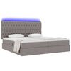 vidaXL Opbergbed met LED met matras Taupe 200 x 200 cm Polyester
