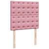 vidaXL Boxspring met matras fluweel roze 90x190 cm