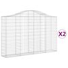 vidaXL Schanskorven 2 st gewelfd 200x30x120/140 cm ijzer