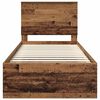vidaXL Bedframe met hoofdeinde Oudhout 100 x 200 cm Massief grenenhout