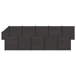 vidaXL Hekpaneel 11 pcs WPC en Aluminium Zwart