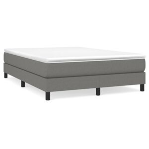 vidaXL Boxspring met matras stof donkergrijs 140x190 cm