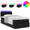 vidaXL Ottoman bed met matras en LED's 100x200 cm stof zwart