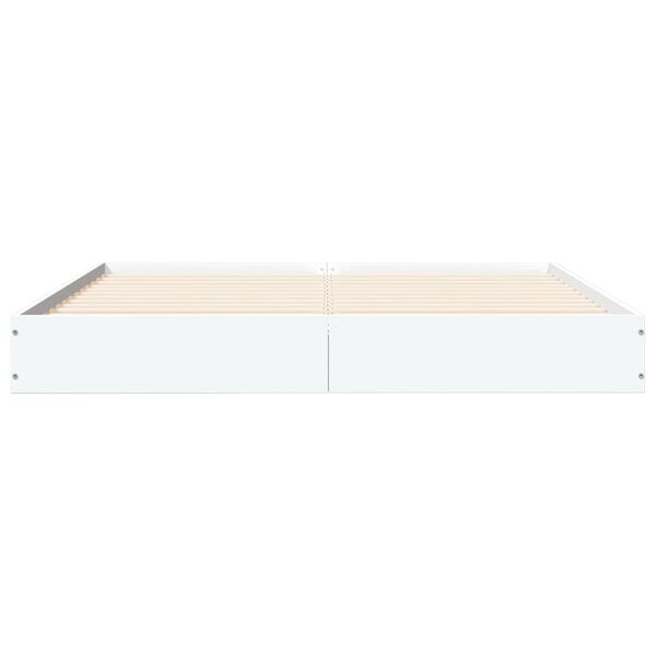 vidaXL Bedframe bewerkt hout wit 135x190 cm