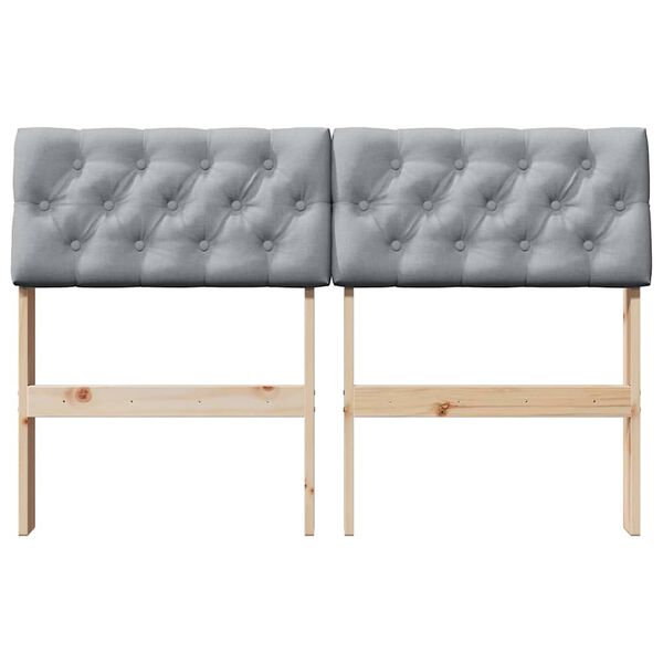 vidaXL Gestoffeerd hoofdbord Lichtgrijs 120 cm Massief grenenhout
