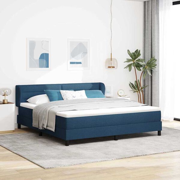 vidaXL Boxspringbed met matras met hoofdeinde Blauw 180 x 200 cm Stof