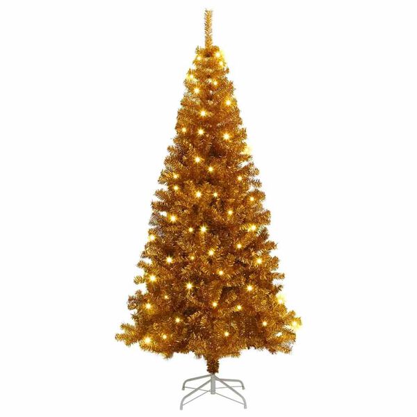 vidaXL Kerstboom met 300 LED met standaard Goud 180 cm PET