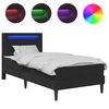 vidaXL Bedframe met LED-stripverlichting Zwart 90 x 190 cm Kunstleer