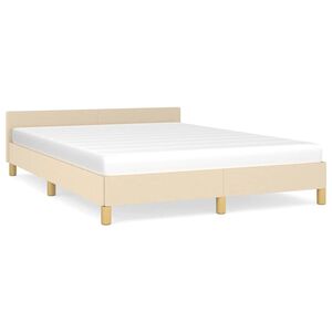 vidaXL Bedframe zonder matras stof cr&egrave;mekleurig 140x190 cm
