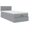 vidaXL Ottoman bed met matras 90x190cm stof lichtgrijs