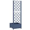 vidaXL Plantenbak met trellis blauwgrijs 40x40x121,5 cm PP