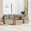 vidaXL Tuin Sofa Set met kussen 6 pcs beige en lichtgrijs poly rattan