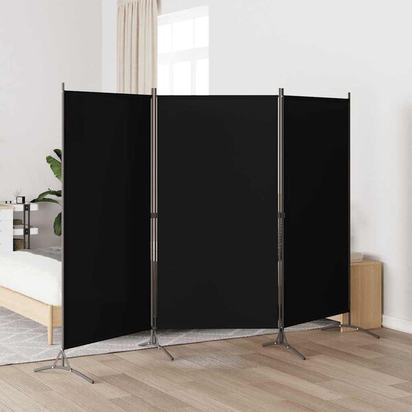 vidaXL Kamerscherm met 3 panelen 260x180 cm zwart