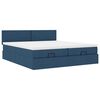 vidaXL Ottoman bed met matrassen 200x200cm stof blauw