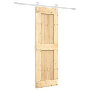 vidaXL Schuifdeur Natuurlijk en Wit 70 x 210 cm Massief Grenenhout