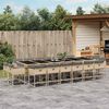 vidaXL 17-delige Tuinset met kussens poly rattan gemengd beige