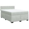 vidaXL Boxspring met matras fluweel lichtgrijs 160x200 cm