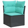 vidaXL 9-delige Loungeset met kussens poly rattan acacia grijs