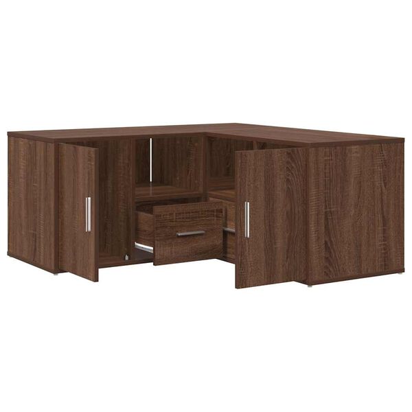 vidaXL Hoekkast 160x40x45 cm bewerkt hout bruin eikenkleurig