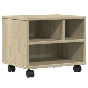vidaXL Printerkastje met wielen 41x32x34,5 cm sonoma eikenkleurig