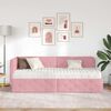 vidaXL Hoekbedframe met matras met hoofdeinde Roze 80 x 200 cm Fluweel