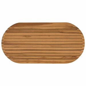 vidaXL Tafelblad 100 x 50 x 3,5 cm Ovaal Massief Teakhout Naturel