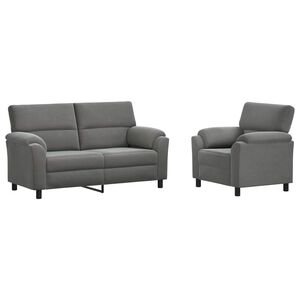 vidaXL Bankstel 2 pcs Donkergrijs fluweel