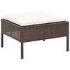 vidaXL 8-delige Loungeset met kussens poly rattan bruin
