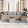 vidaXL Tuin Sofa Set met kussen 8 pcs Beige en Licht Grijs poly rattan
