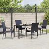 vidaXL Tuin eettafelset 5 pcs Zwart Gepoedercoat staal