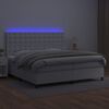vidaXL Boxspring met matras en LED kunstleer wit 200x200 cm