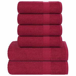 vidaXL 6-delige Handdoekenset FROGN 360 g/m&sup2; bordeaux
