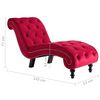 vidaXL Chaise longue fluweel rood