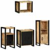 vidaXL Badkamermeubelset 4 pcs Bruin en zwart Massief Mango Hout