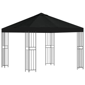 vidaXL Paviljoen 3 x 3 m Zwart Polyester en staal 190 gsm