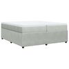 vidaXL Boxspring met matras fluweel lichtgrijs 200x200 cm
