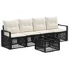 vidaXL Tuinbankenset 5 st Zwart poly rattan