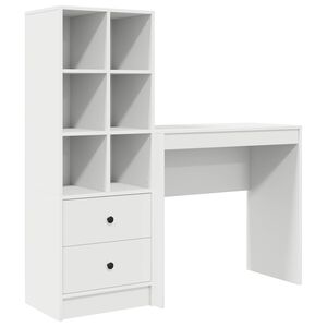 vidaXL Bureau met lade met plank met opslag 2 pcs Wit