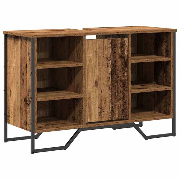 vidaXL Badkamertenk te kast Oud Hout 91 x 35 x 60 cm Bewerkt hout