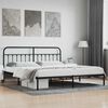 vidaXL Bedframe met hoofdbord metaal zwart 200x200 cm