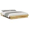 vidaXL Bedframe zonder matras 135x190 cm massief hout eiken
