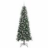 vidaXL Kunstkerstboom met 300 LED Groen 210 cm PVC en Plastic en Staal