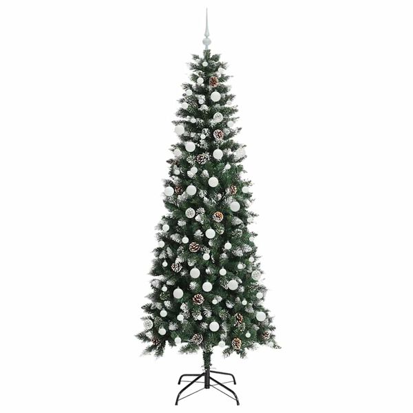 vidaXL Kunstkerstboom met 300 LED Groen 210 cm PVC en Plastic en Staal