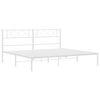 vidaXL Bedframe met hoofdbord metaal wit 200x200 cm