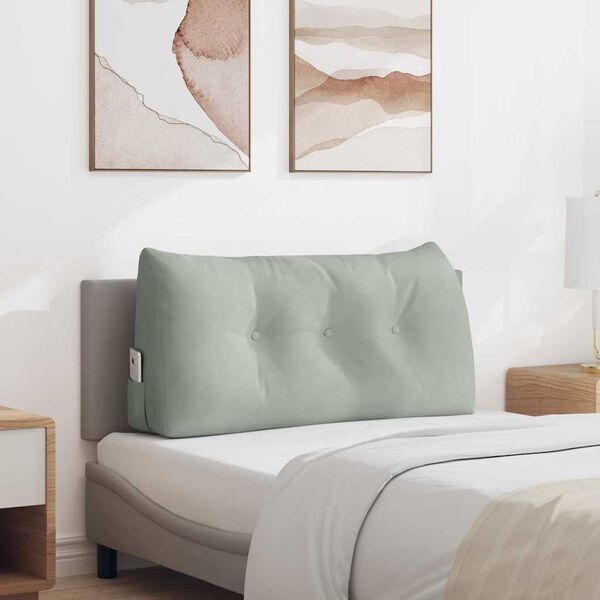 vidaXL Rugkussen Lichtgrijs 100 x 24 x 50 cm Fluweel